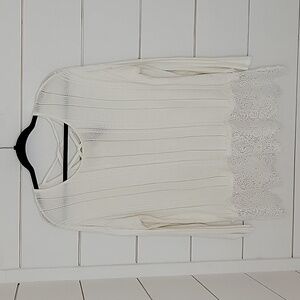 DESIGN 365 XL white long sleeve lace sweater